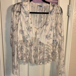 RSQ Floral Long Sleeve Top XXL NWT
